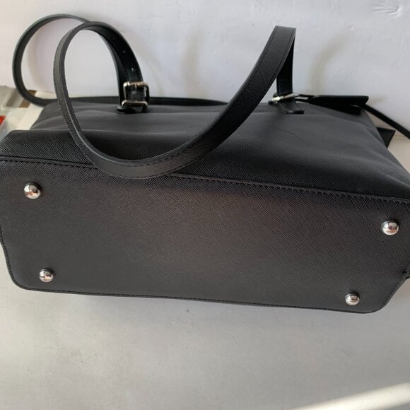 Westbronco Black Vegan Leather Purse Handbag Tote Adj Straps Structured - Picture 11 of 12